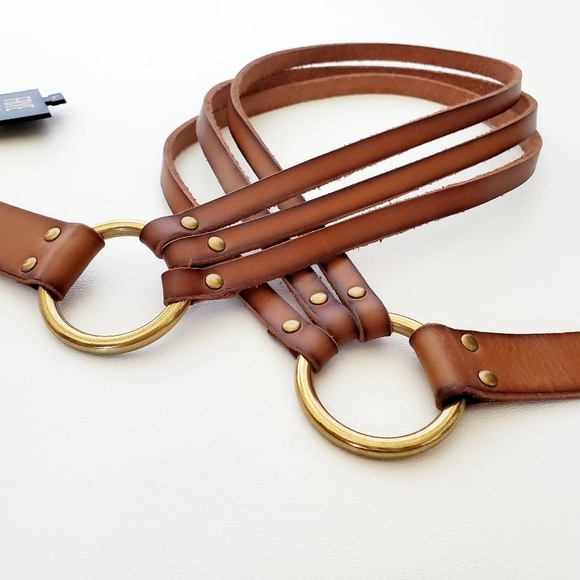 Frye Genuine Leather Cawgirl Vestern Bohemian Brown Belt Sz L 34DC836 NWT main image 5